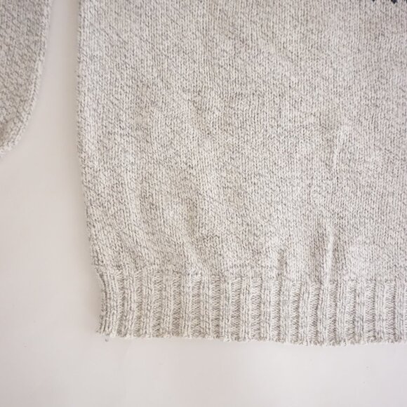 Vintage Fieldmaster Wool Cotton Sweater Grey Nordic Cabincore Winter Large - Picture 6 of 10